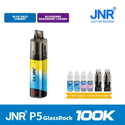 Blue Razz Cherry+Blueberry Raspberry Cherry | JNR Vape P5 GlassRock 100K Puffs Kit - Refillable & Replaceable Pod Vape